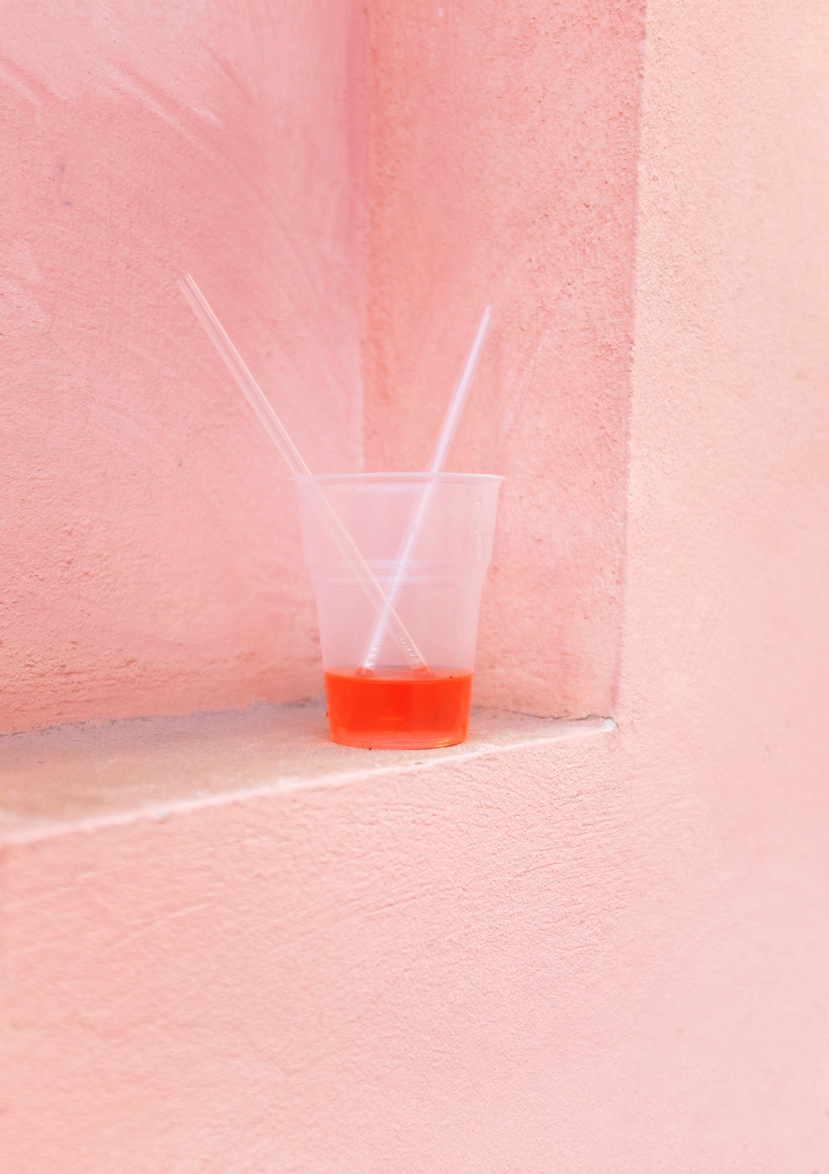 Pink drink / monochromatic minimal style photo print