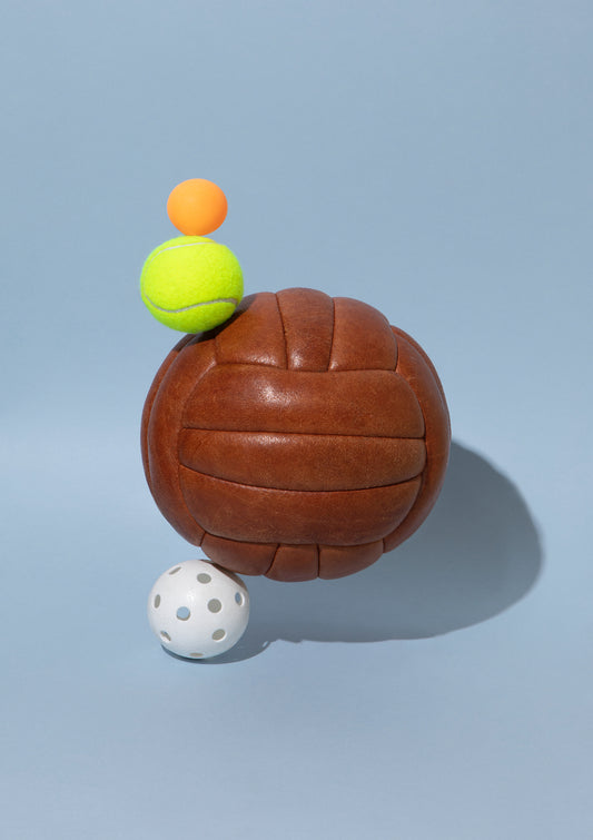 Tower of sport balls / pop art style photo print