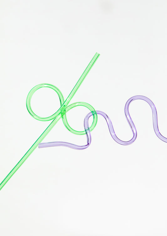 Colourful happy drinking straws / pop art style photo print