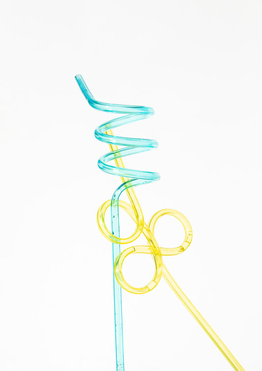 Colourful happy drinking straws / pop art style photo print