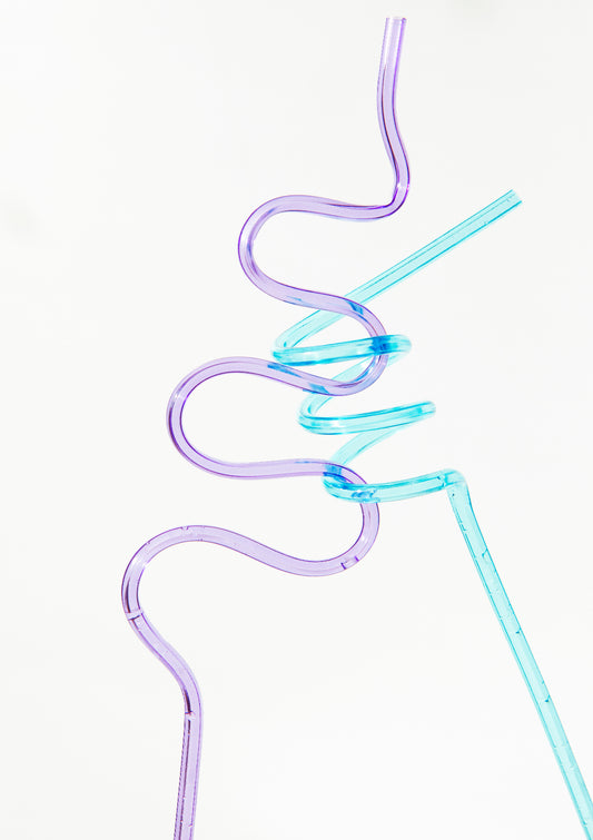 Colourful happy drinking straws / pop art style photo print