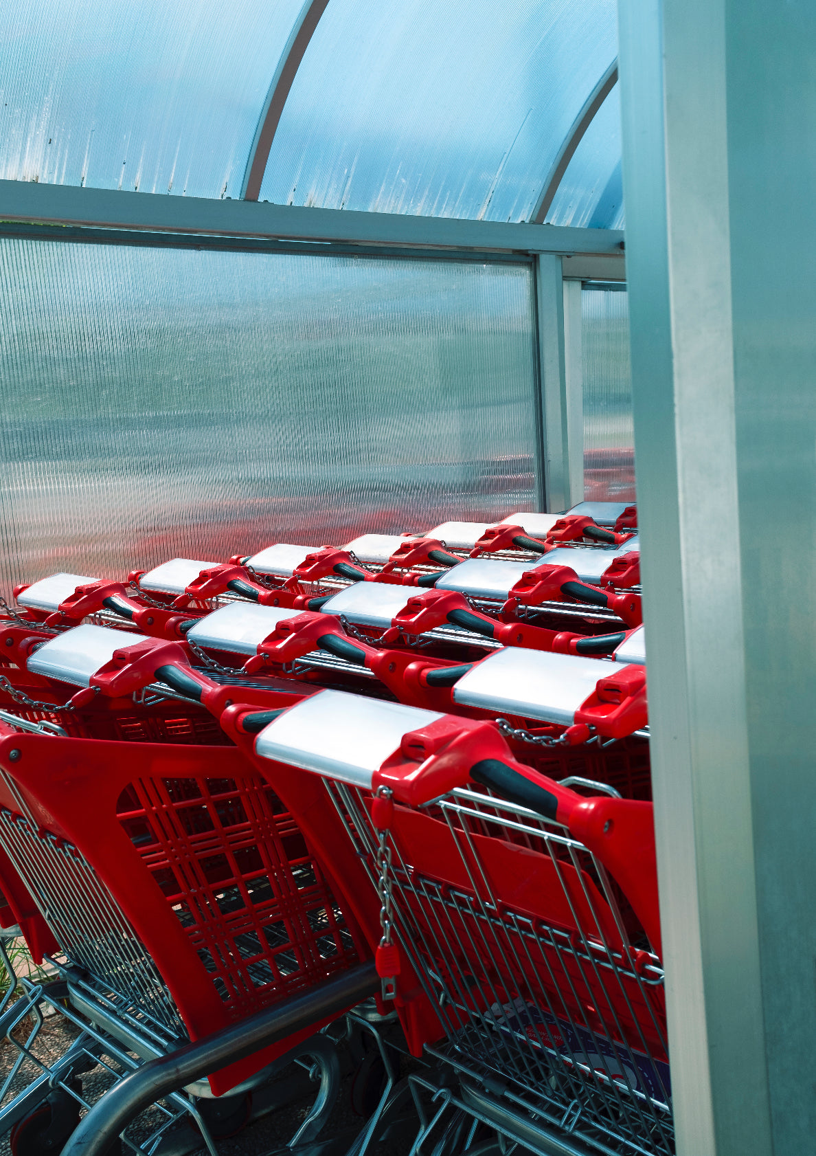 Supermarket shopping trolleys / pop art style photo print