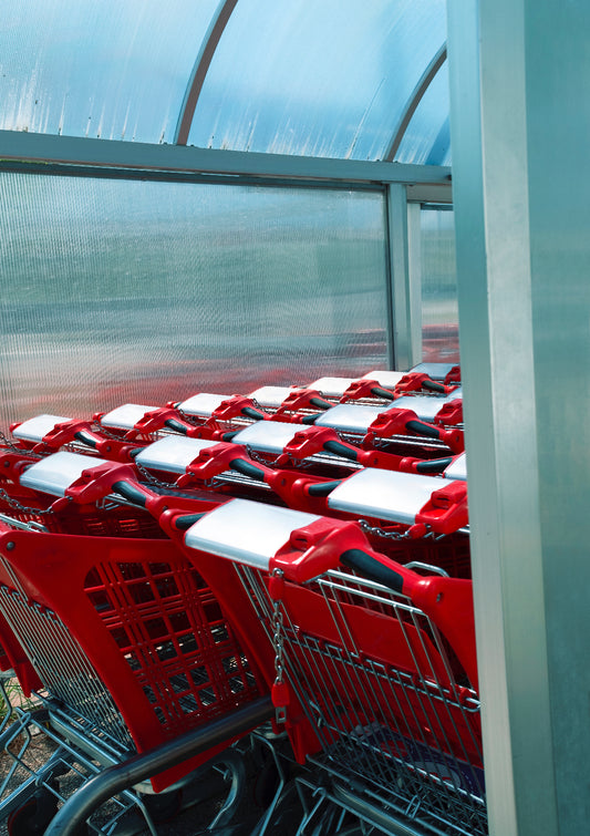 Supermarket shopping trolleys / pop art style photo print