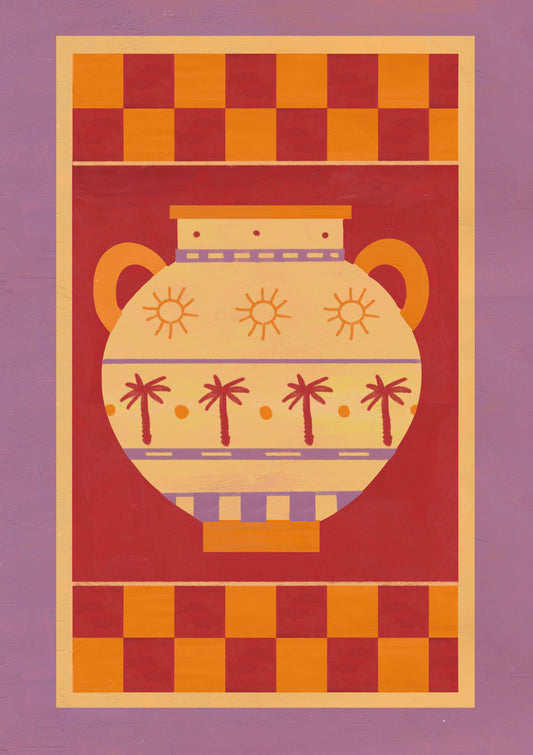 Vase with Palm Trees