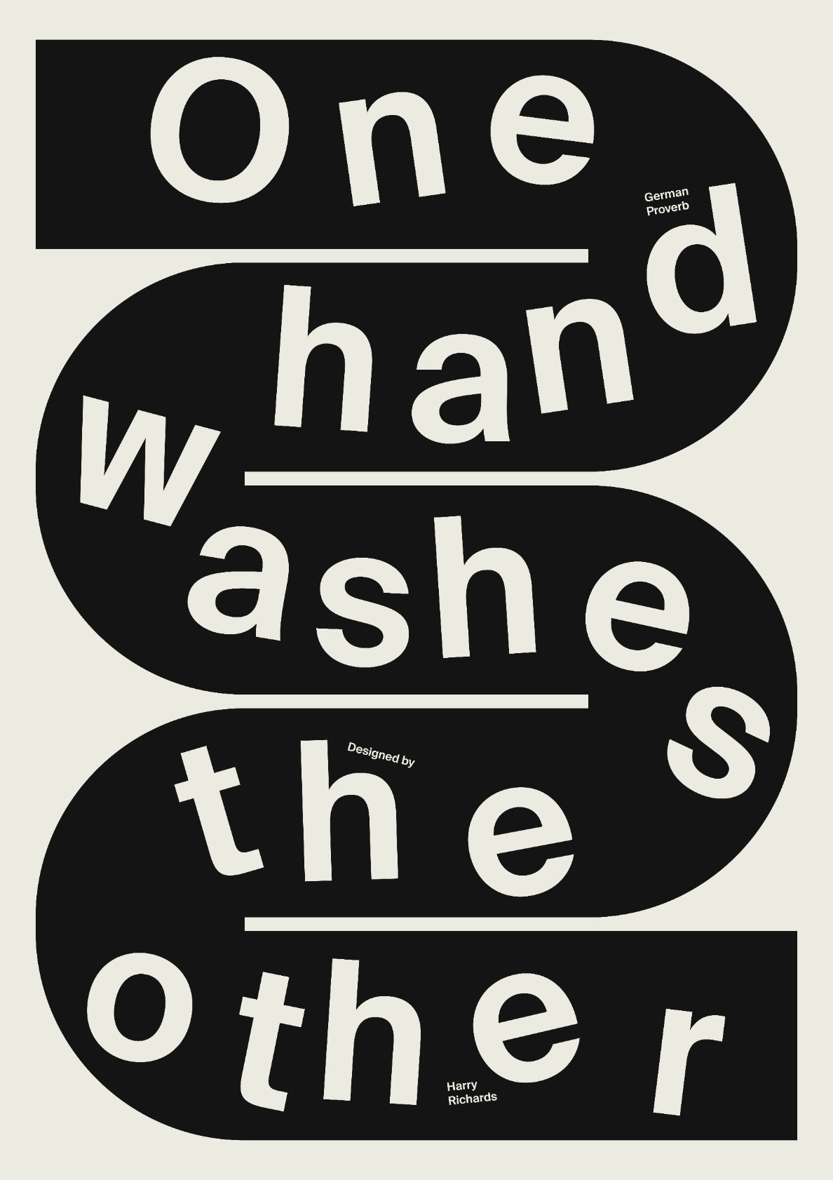 ONE HAND WASHES THE OTHER (White)