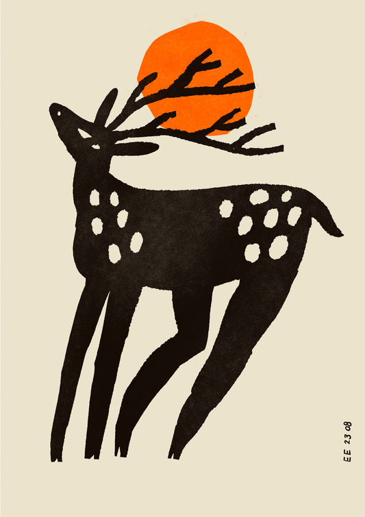 Deer with November Sun