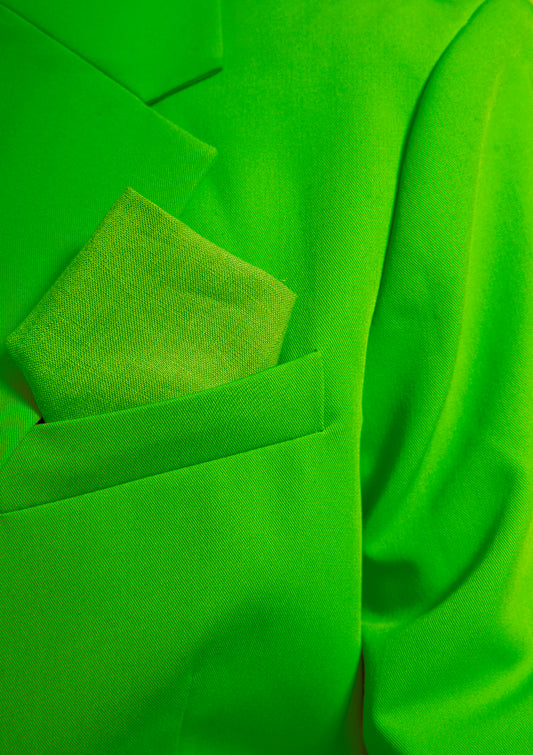 Green bosslady blazer / pop art style photo print