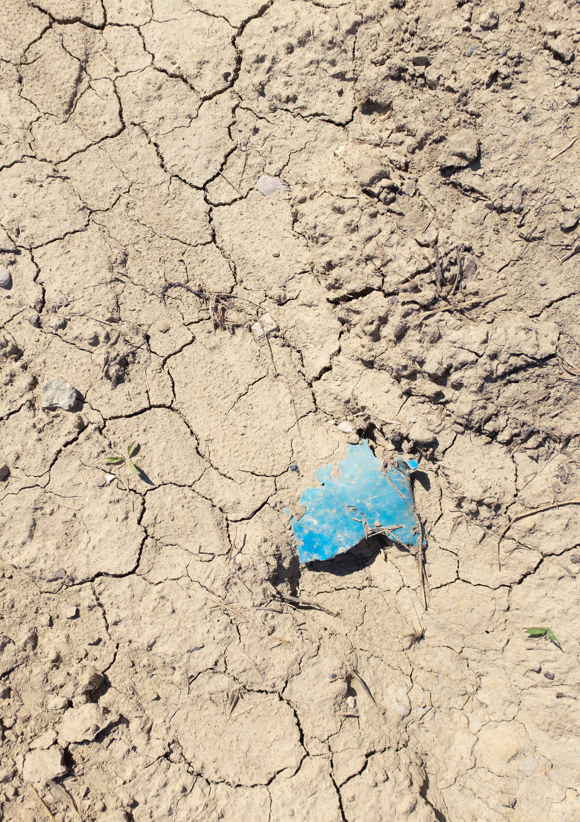 Plastic piece and sand / minimal style photo print
