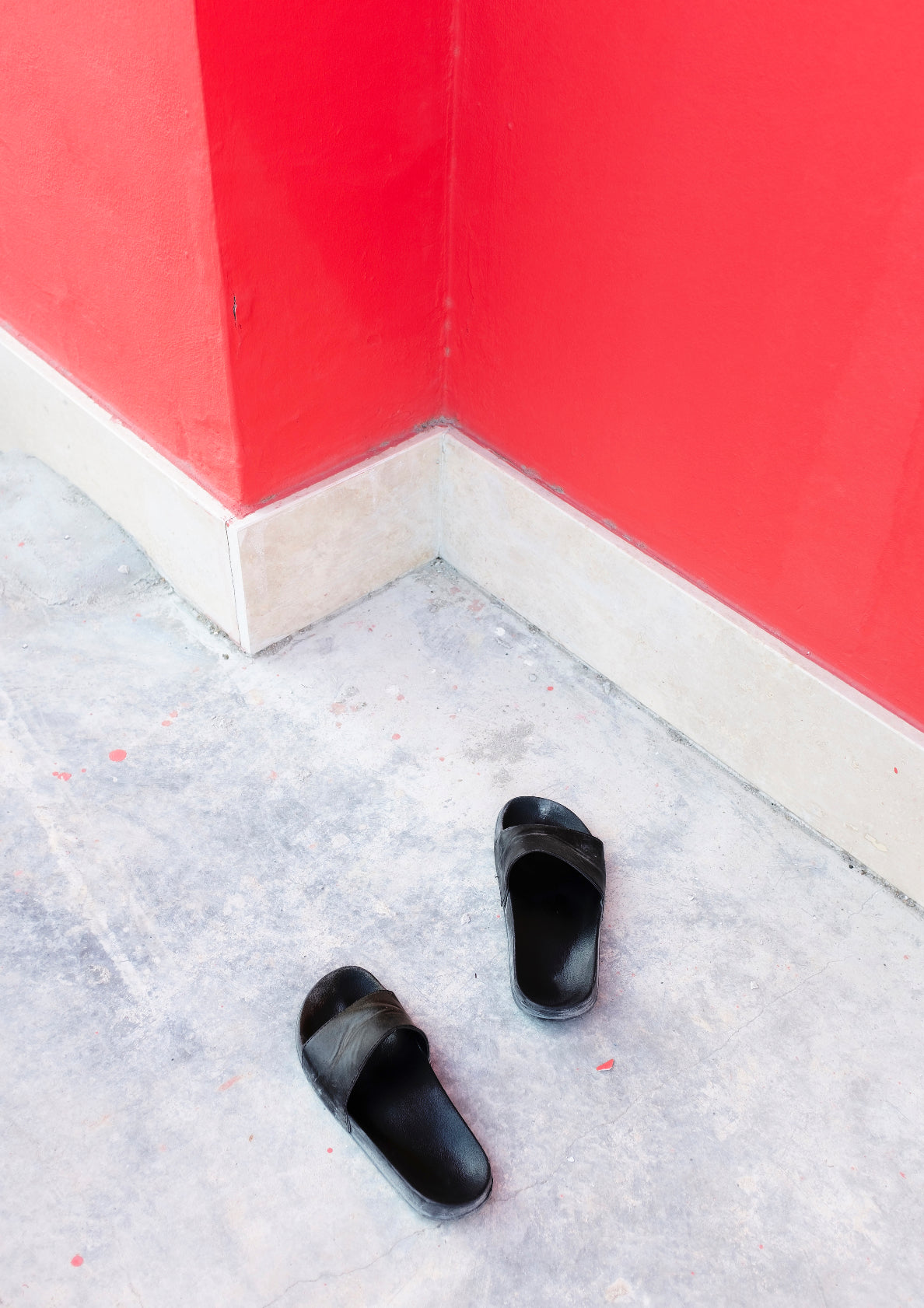 Sandals and neon wall / pop art style photo print