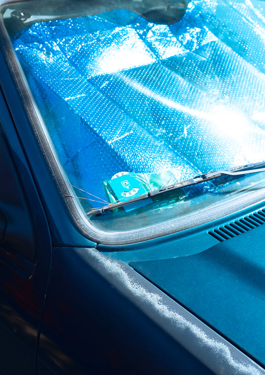 Blue shiny car / pop art style photo print