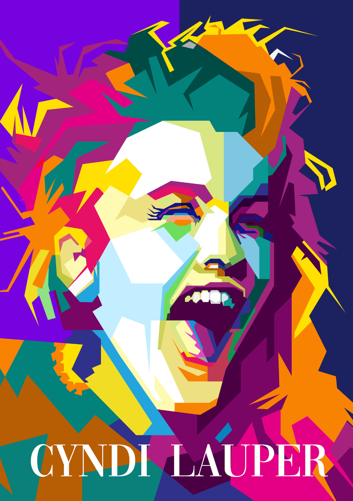 Cindy Lauper 80s Retro Singer Art WPAP