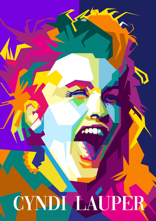 Cindy Lauper 80s Retro Singer Art WPAP