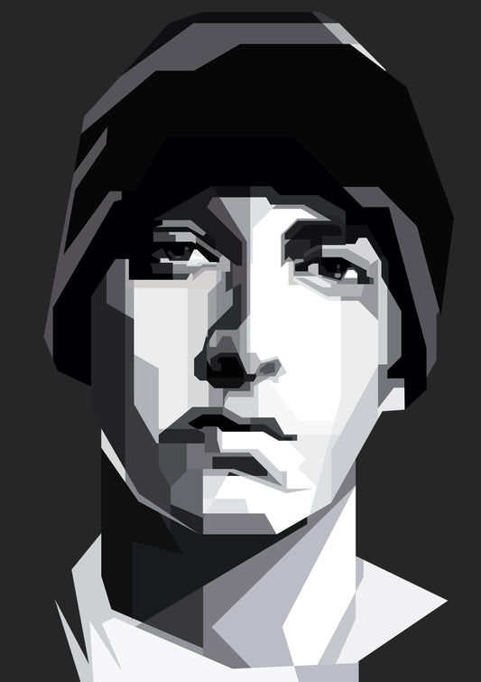 Eminem US Rap Hip hop Singer Black Portrait