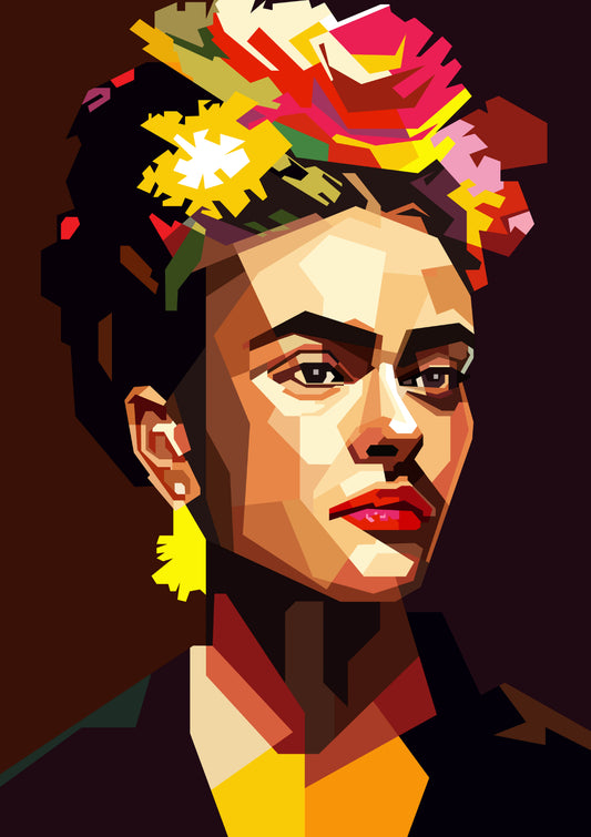 Retro Portrait Frida Kahlo de Rivera Artist Painting