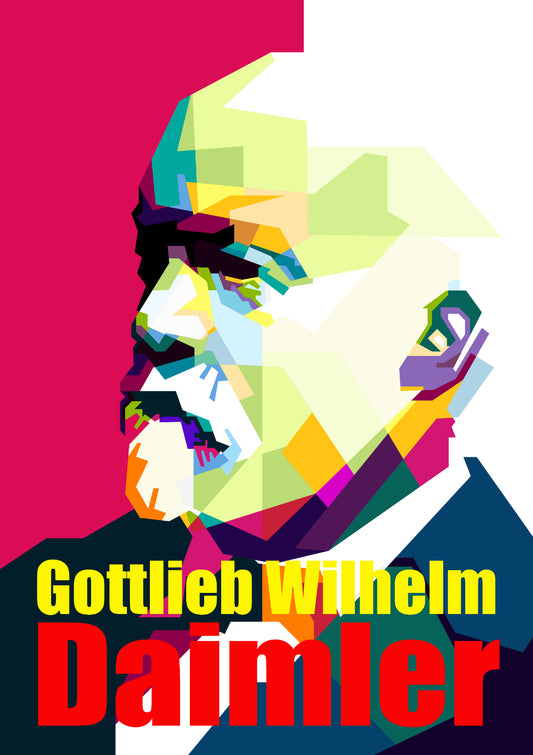 Gottlieb Wilhelm Daimler Germany Engineer Pop Art WPAP
