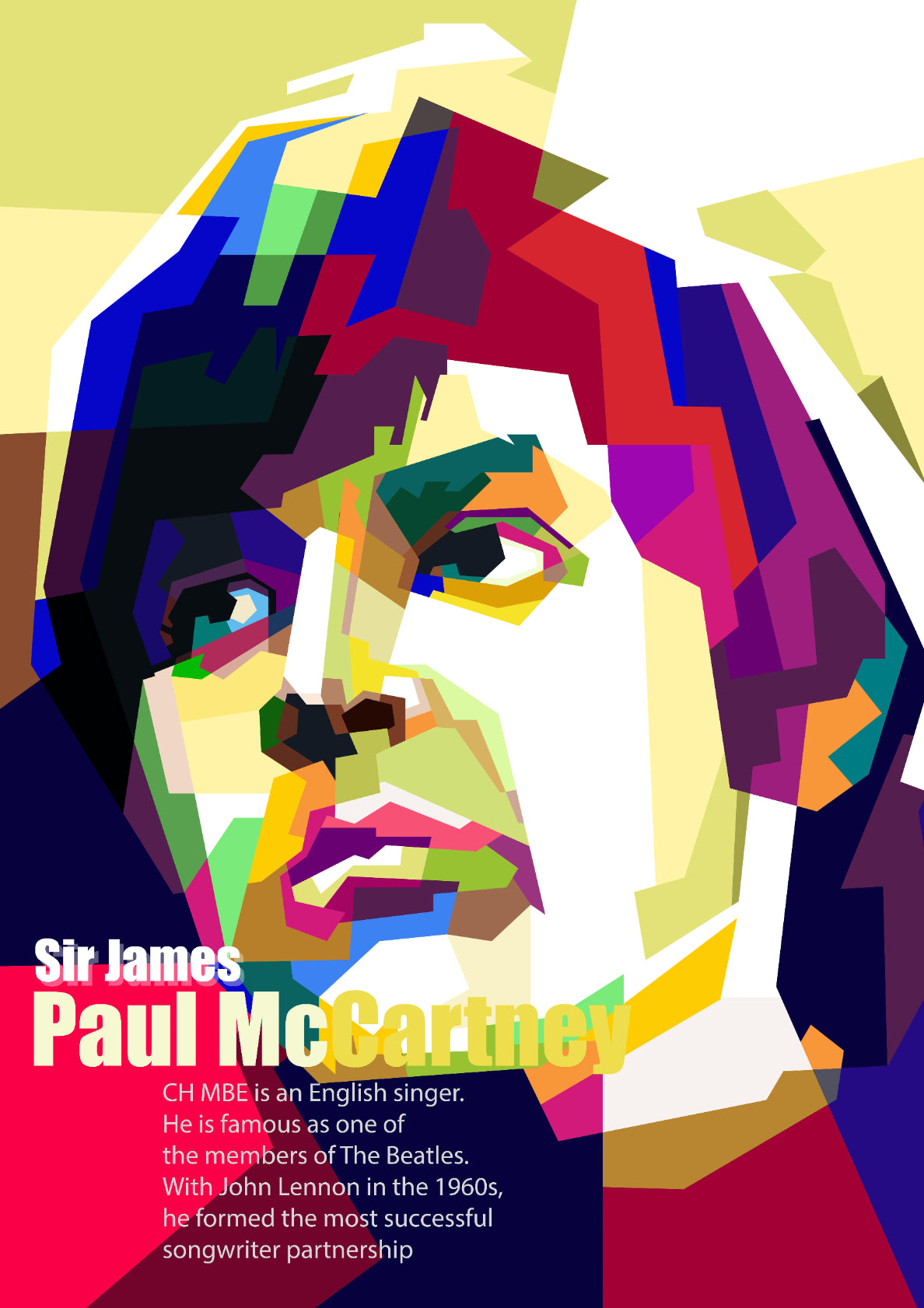 Paul McCartney The Beatles Pop Art WPAP