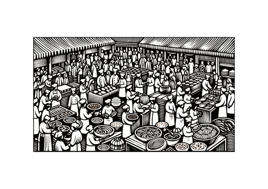 Chef's Marketplace (black and white)