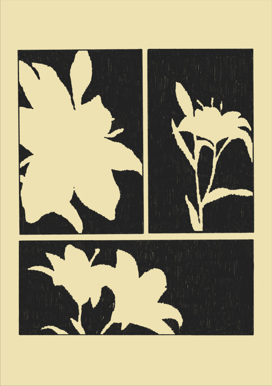 Flowers Composition Black Outline