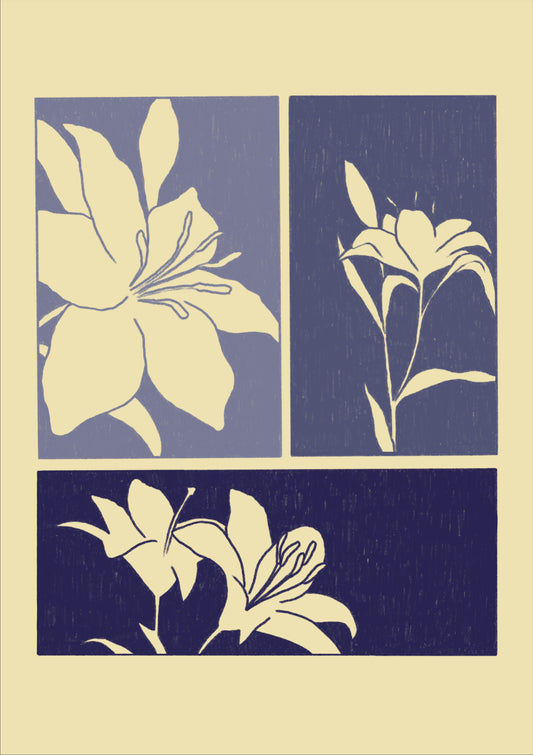 Flowers Composition Shades of Blue