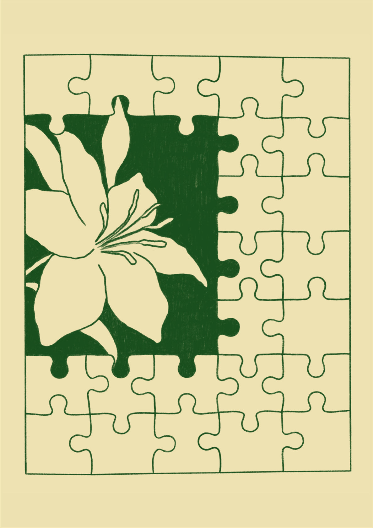 Flowers Puzzle Single Green Flower