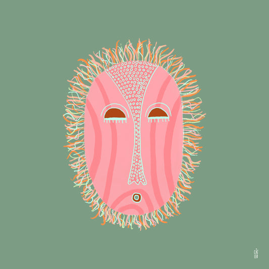 Mask pink and green #02
