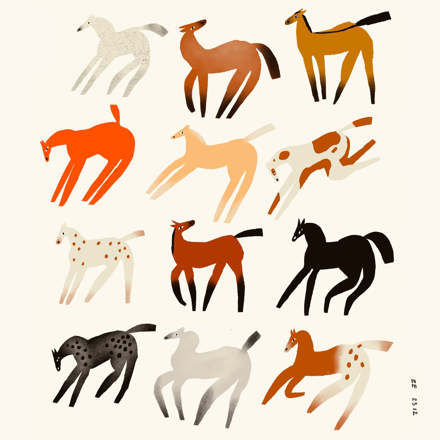 Horse colors & patterns square