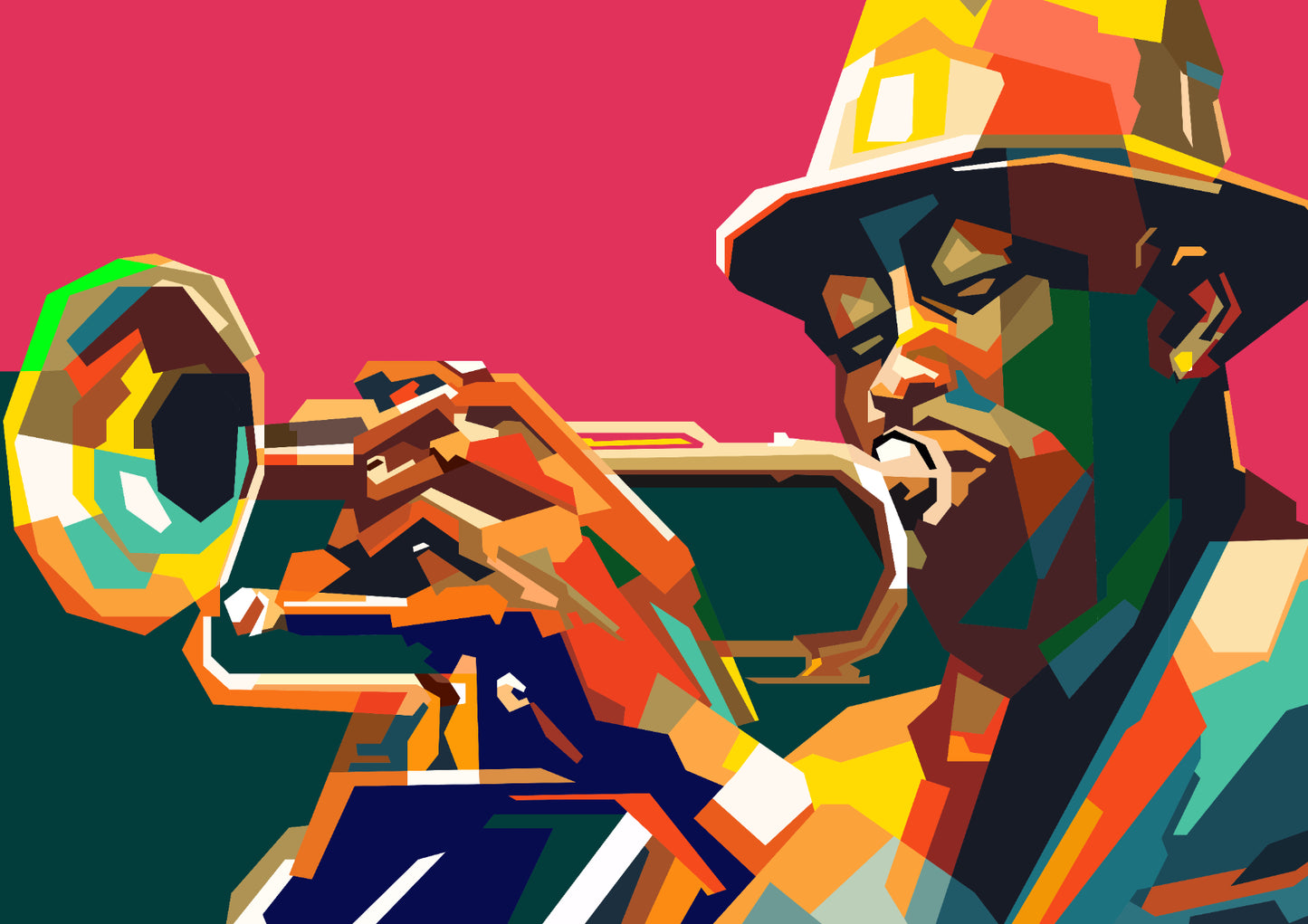 Jazz Trumpet Musician Pop Art WPAP