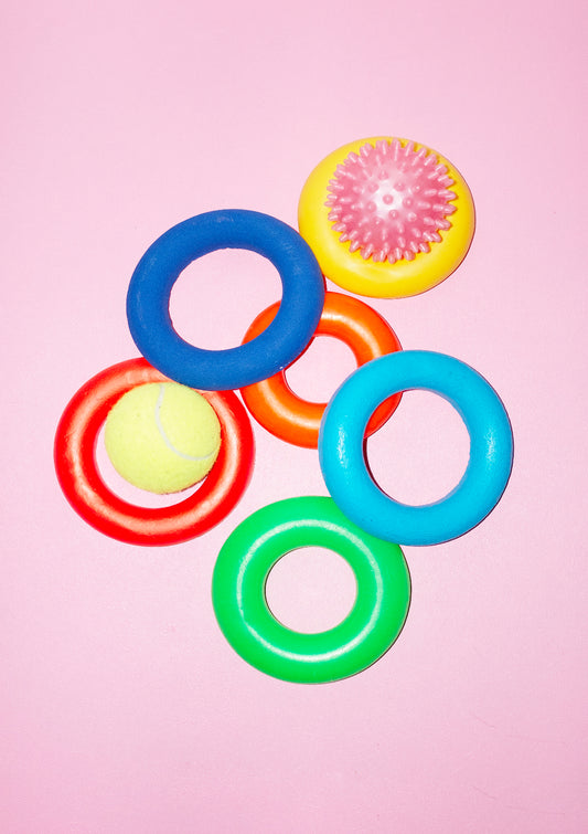 Colourful geometric rings / pop art style photo print