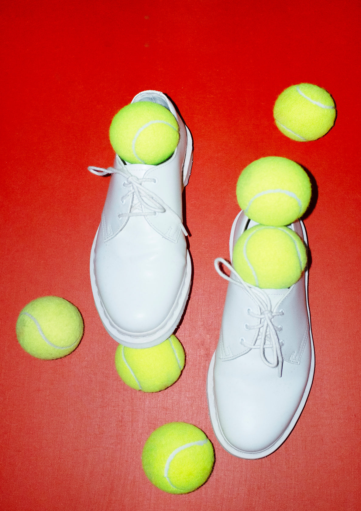 Lace shoes and tennis balls / pop art style photo print