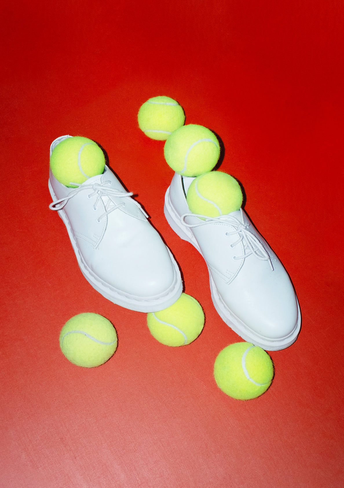 Lace shoes and tennis balls / pop art style photo print