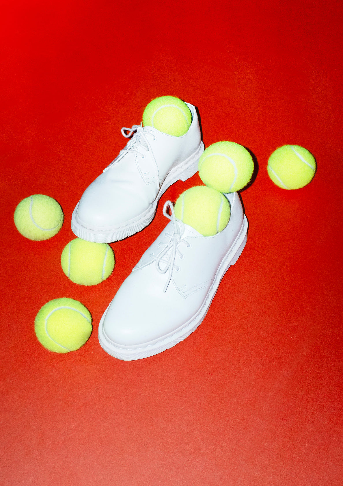 Lace shoes and tennis balls / pop art style photo print
