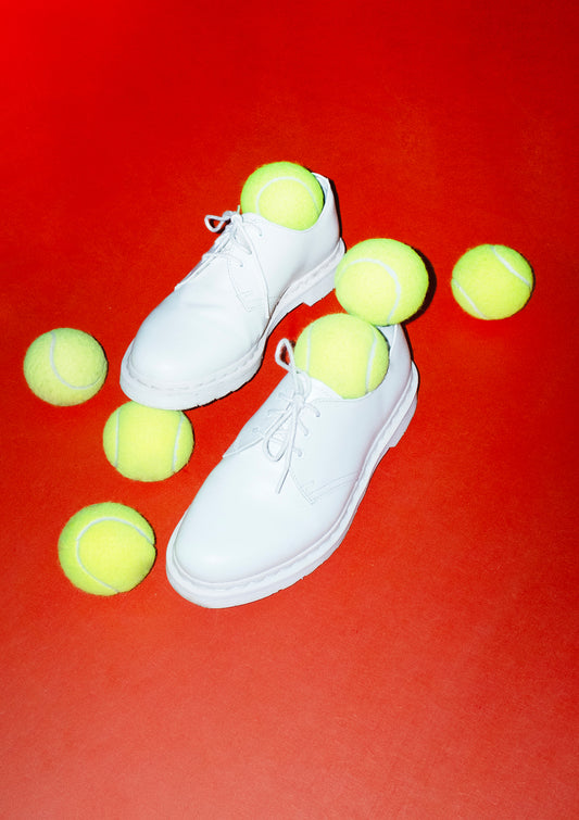 Lace shoes and tennis balls / pop art style photo print