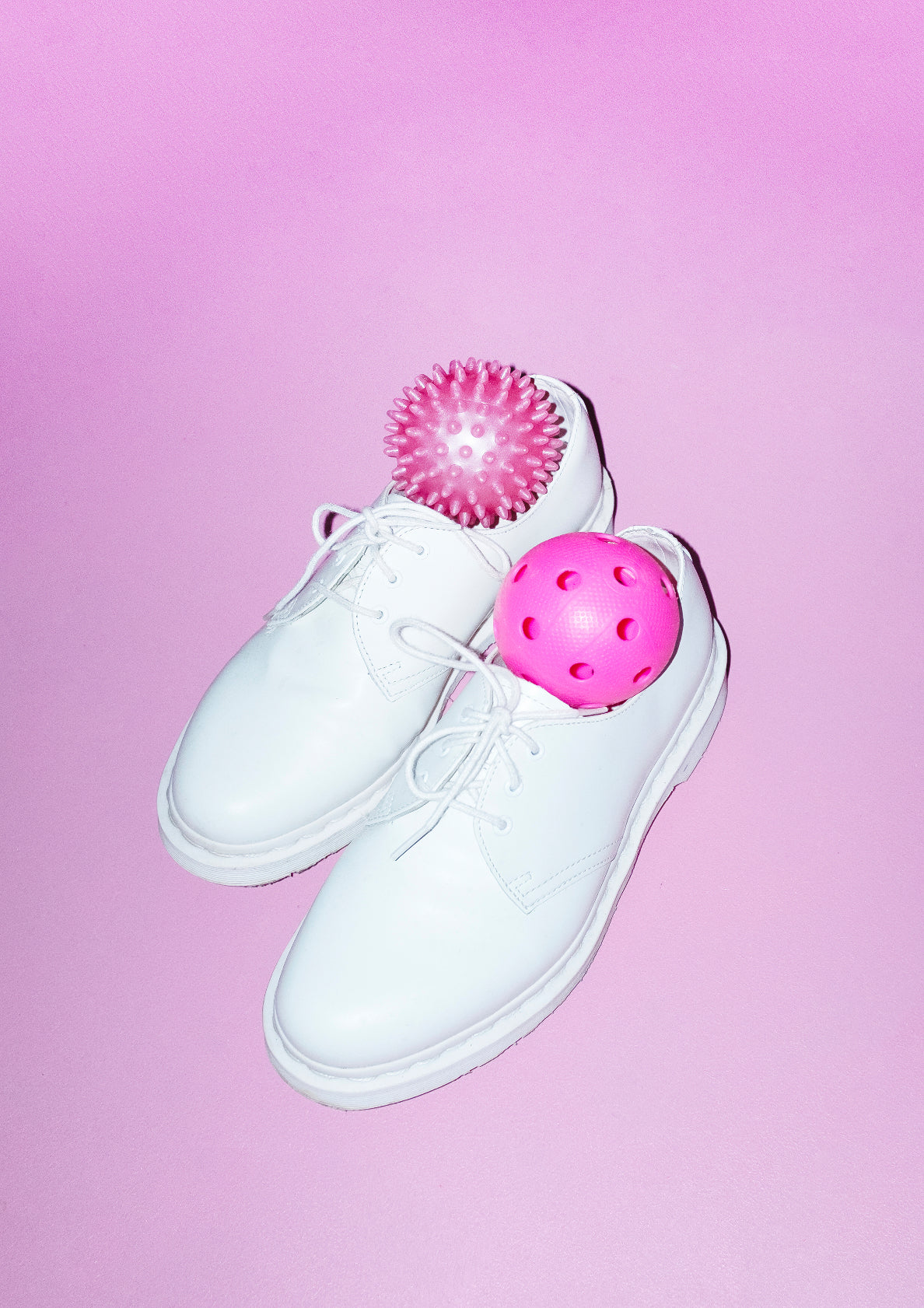 Lace shoes and sport balls / pop art style photo print