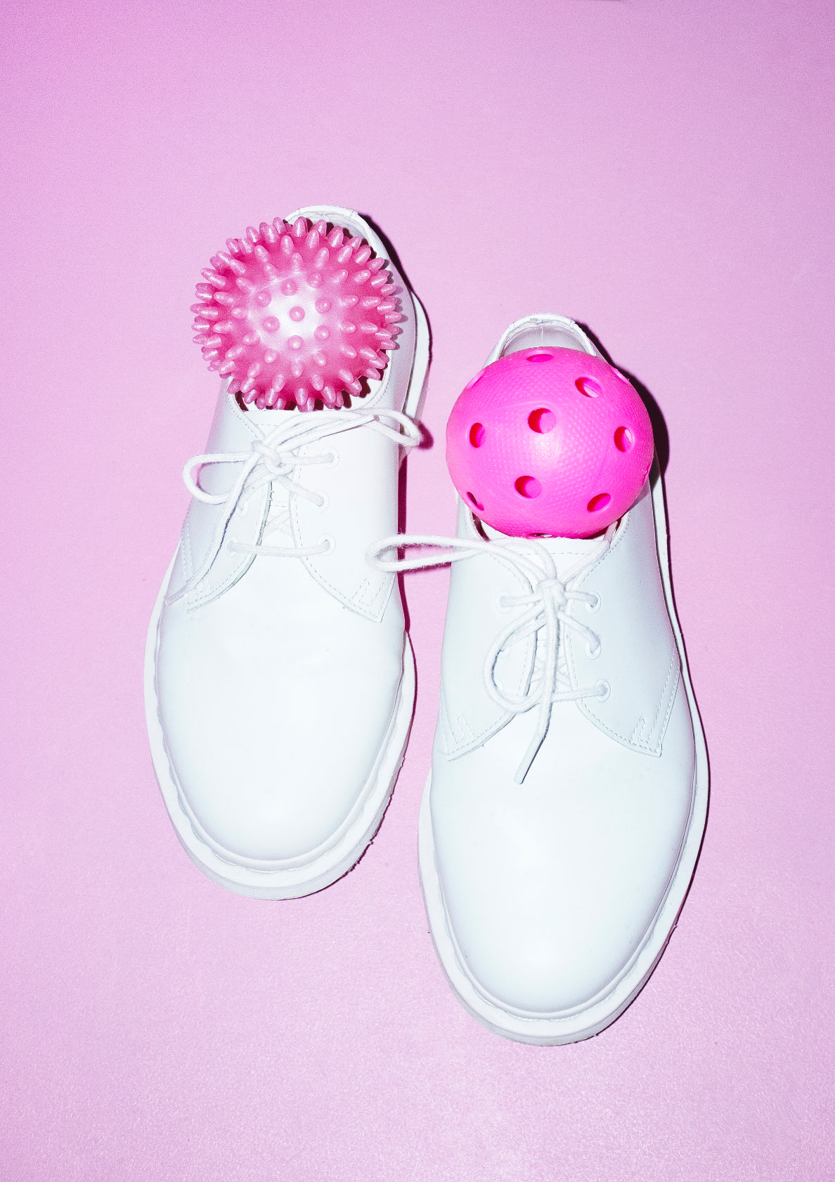 Lace shoes and sport balls / pop art style photo print
