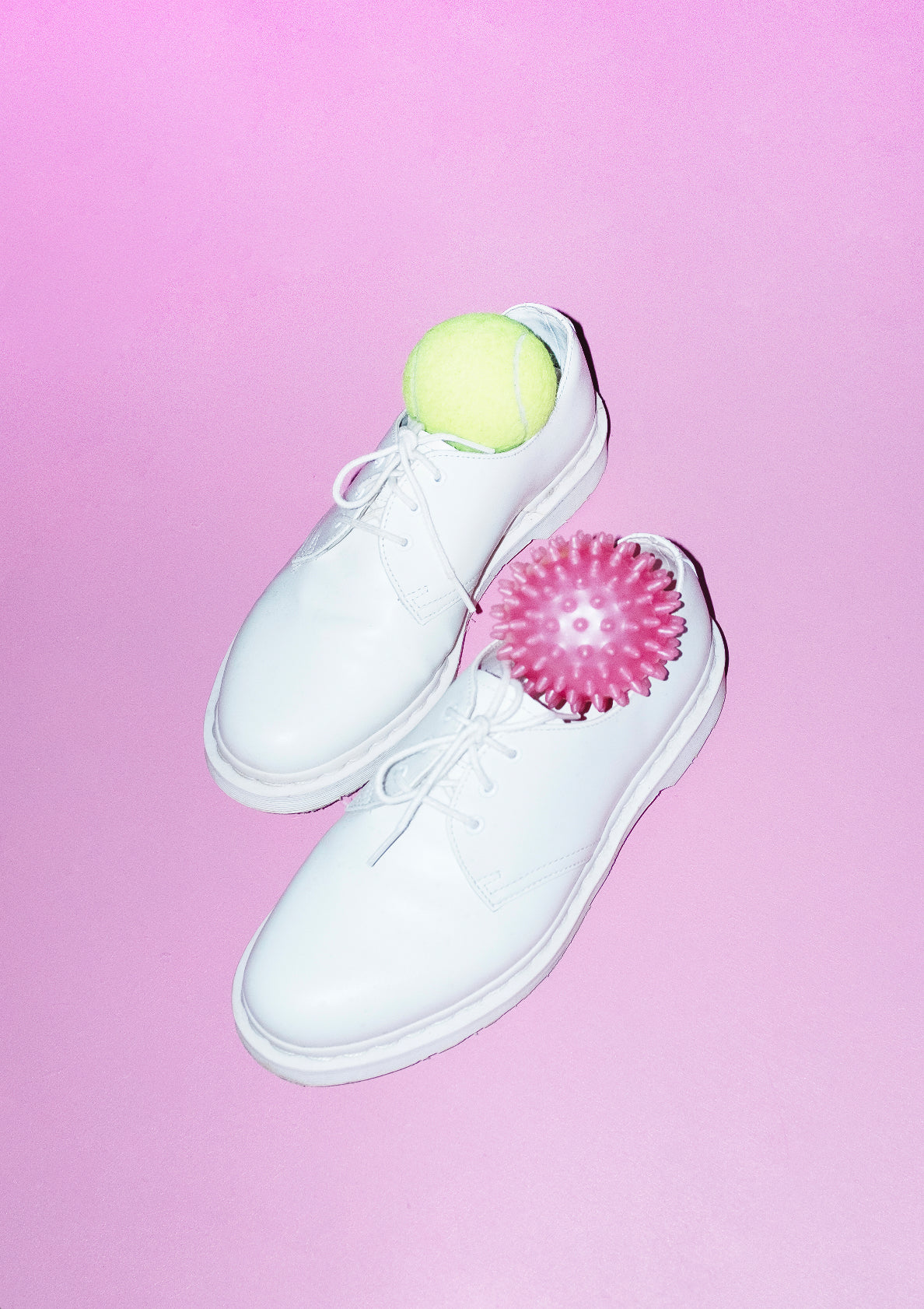Lace shoes and sport balls / pop art style photo print
