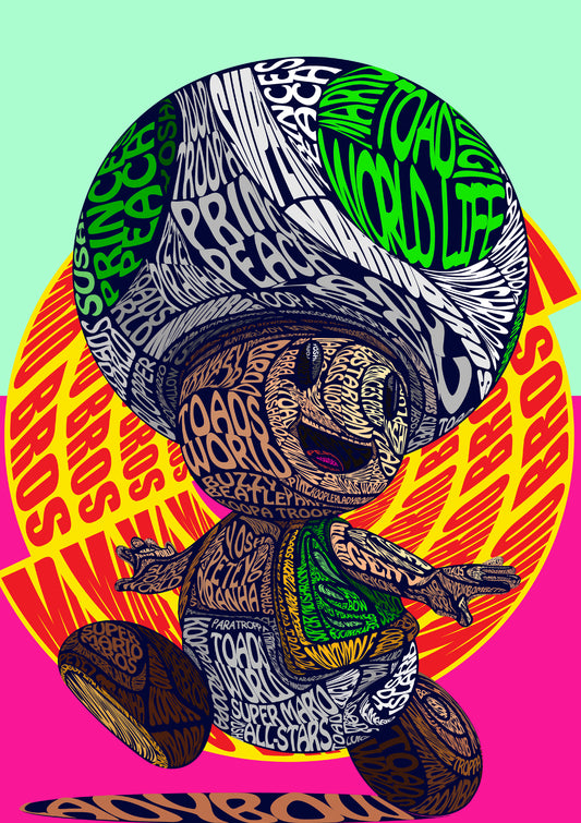 Toad Mushroom Cartoon Pop Art