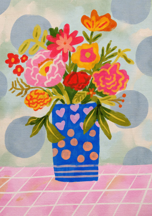 Colorful flowers in a vase