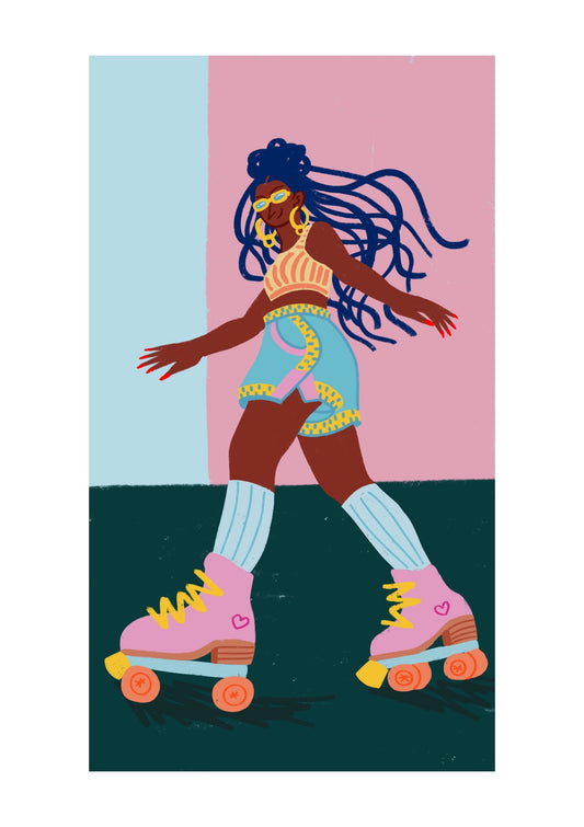 Roller Skater Girl in pink
