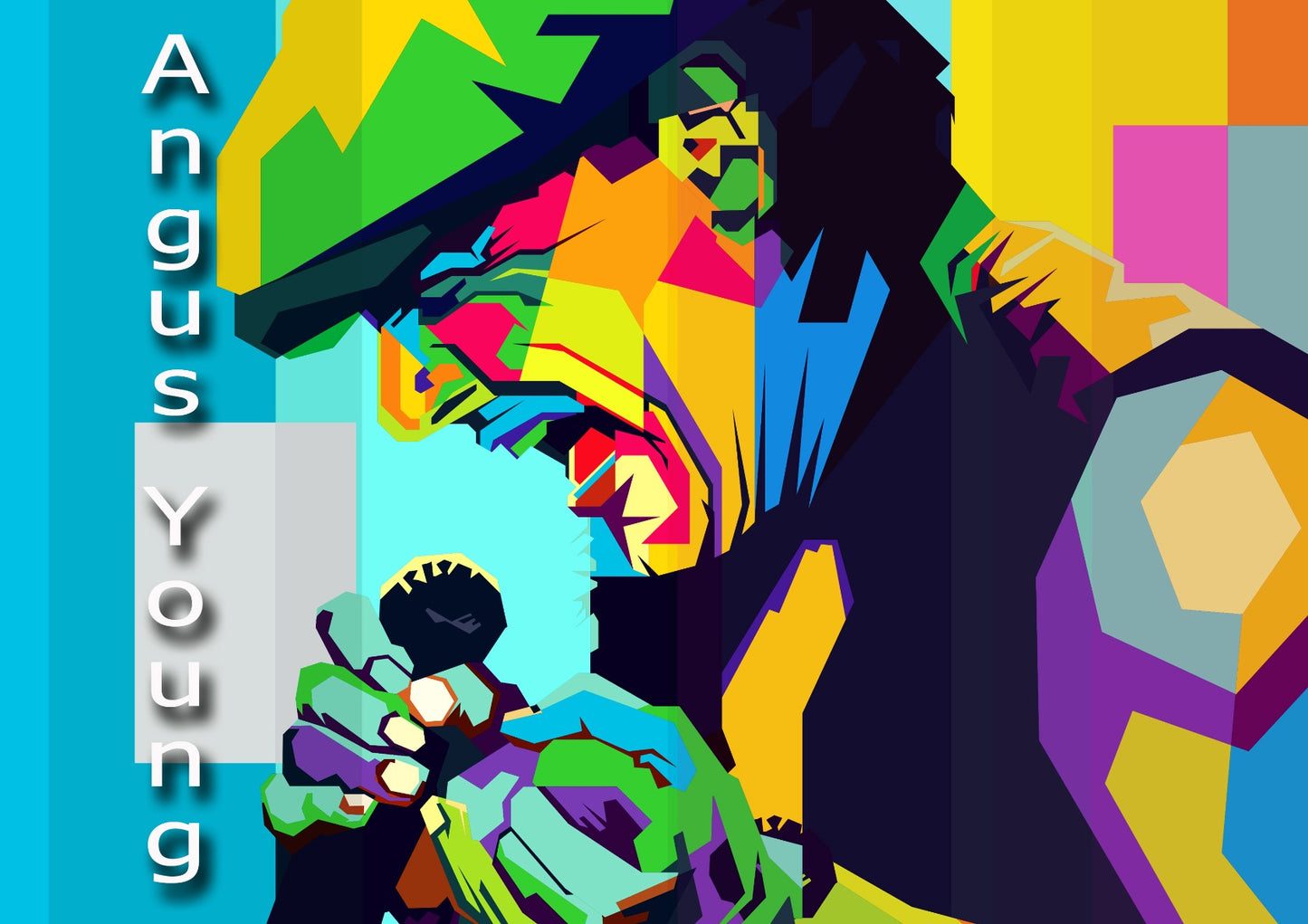Angus Young Rock Singer Pop Art WPAP 