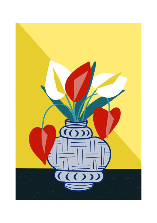 Flower vase in yellow