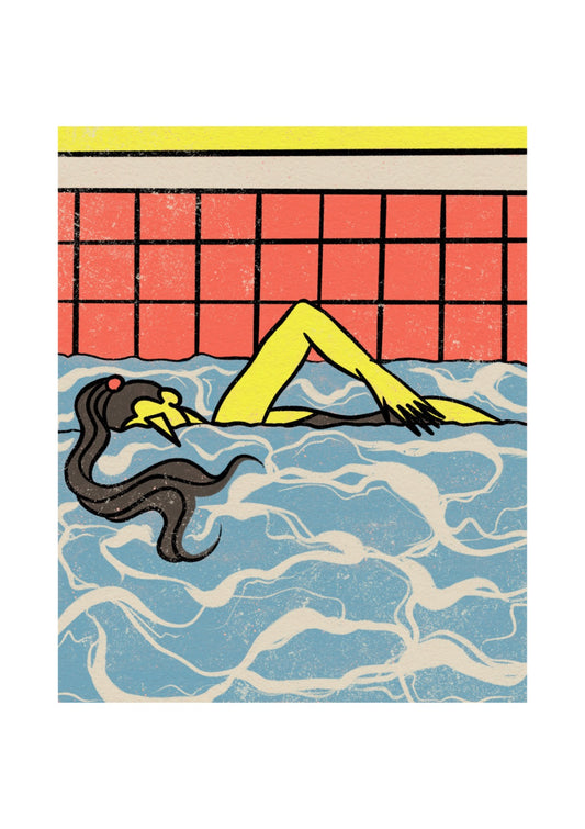 Swimming girl in a pool