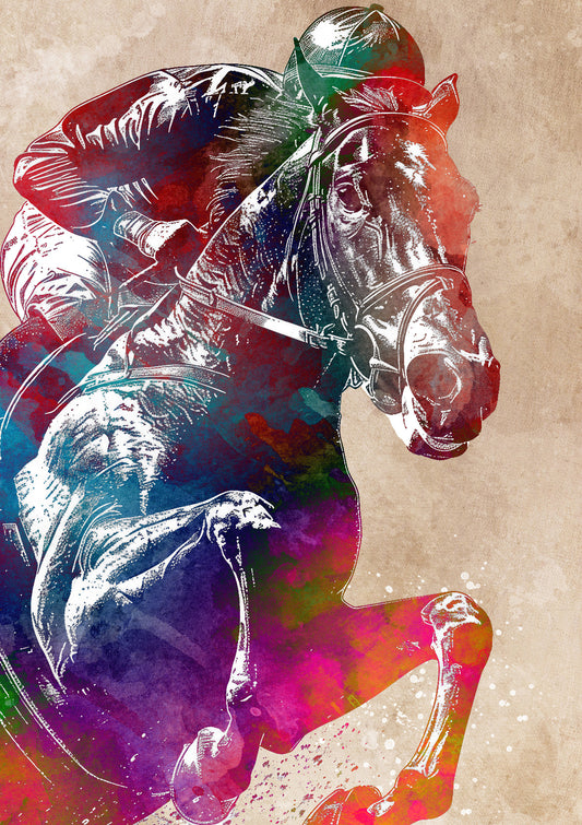Horse rider sport art 1