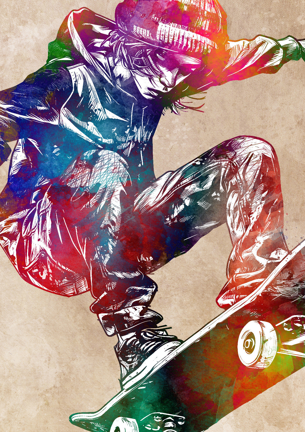 Skateboarder sport art 2