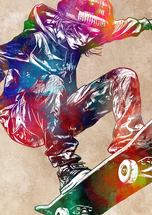 Skateboarder sport art 2