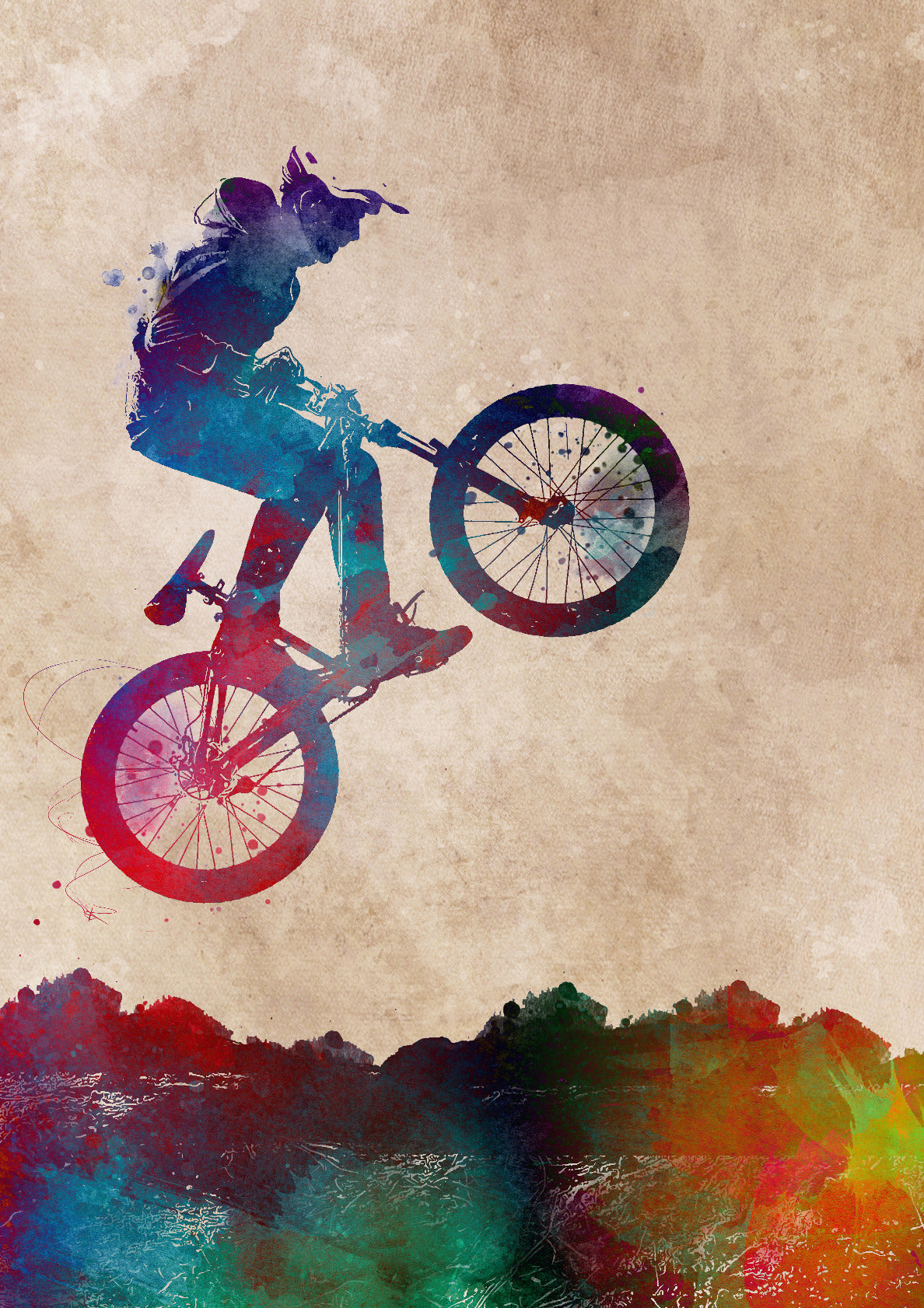 BMX biker sport art 3