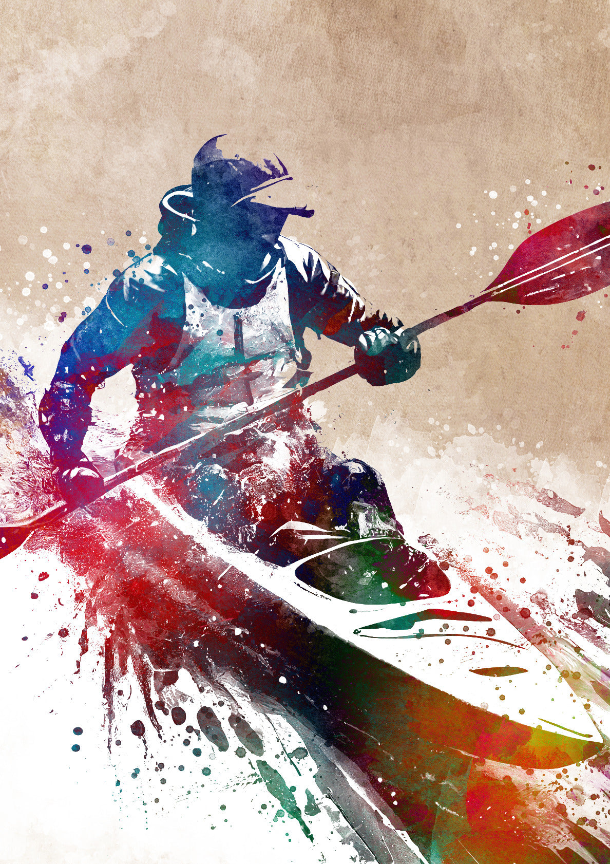 Kayaker sport art 1
