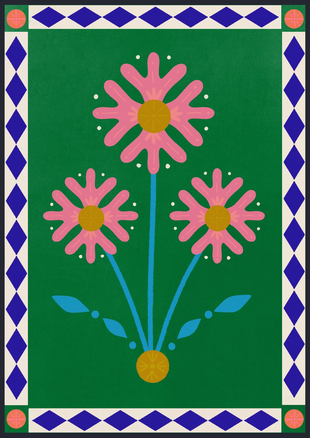 Folk Flower Green