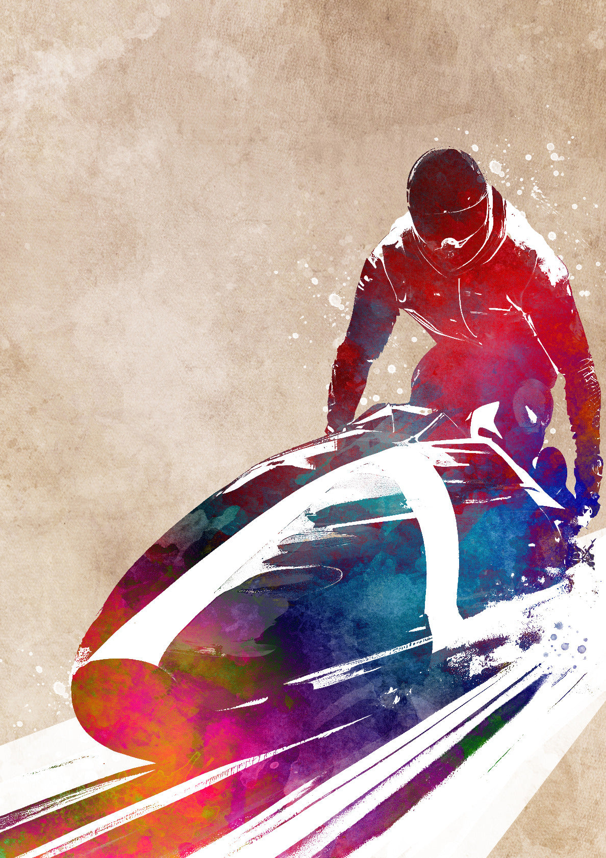 Bobsledder sport art 1