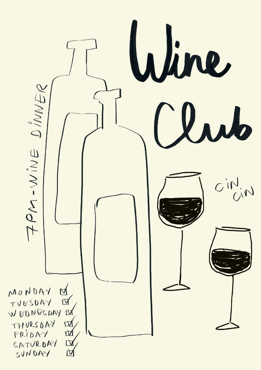 Wine Club Art Print
