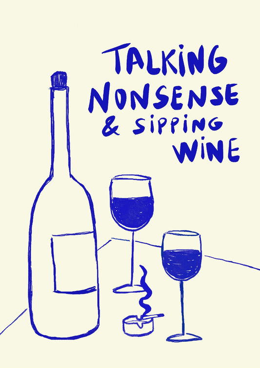 Sipping Wine Art Print